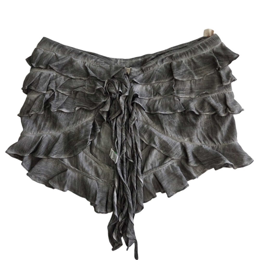 Rococo Sand Gray Charcoal Ruffle layered Strapless Tubal Top!